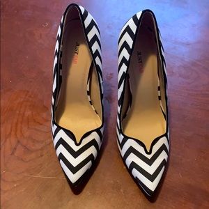 Black and white Chevron Print Heels